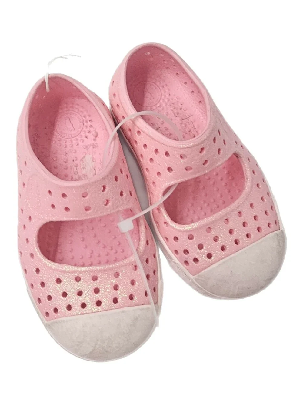 Native Shoes Kids Juniper Bling Mary Jane Pink Glitter Water Shoes Size C5 NWOT!